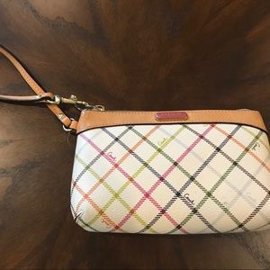 Coach Peyton Tattersall Medium Multicolor Wristlet